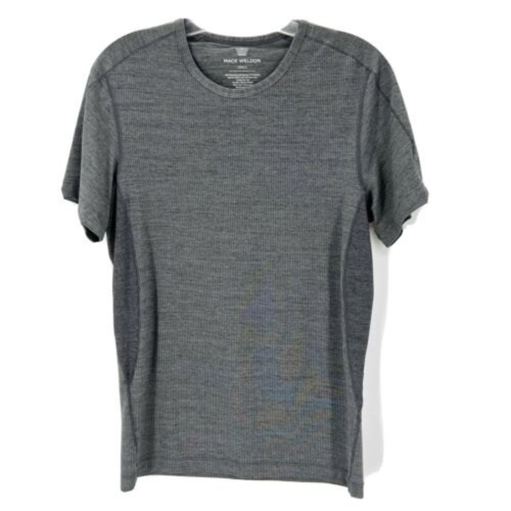 Mack Weldon Active Performance STRETCH Daily Wear T-Shirt Mens S Gray Textured